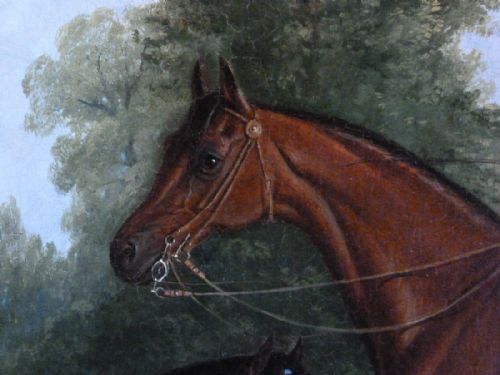 fig 3. Portrait of Lady Antrobus and her Son on Horseback c. 1855, by James Loder of Bath.