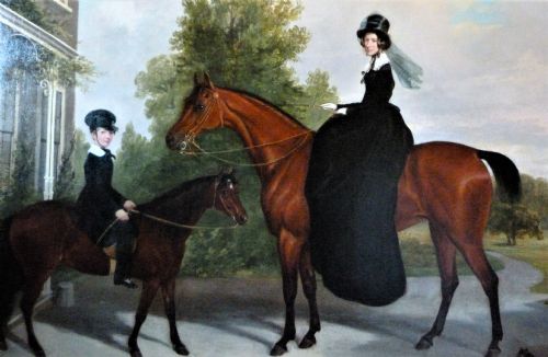 fig 1. Portrait of Lady Antrobus and her Son on Horseback c. 1855, by James Loder of Bath.