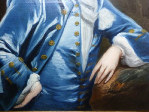 PORTRAIT OF A MEMBER OF THE HAWORTH FAMILY C1725 CIRCLE OF JONATHAN RICHARDSON - ADDITIONAL PHOTO 2