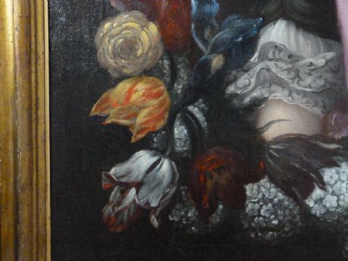 fig 2. Portrait of a Lady within a garland of flowers c.1670: Studio or Circle of Jakob Ferdinand Voet.