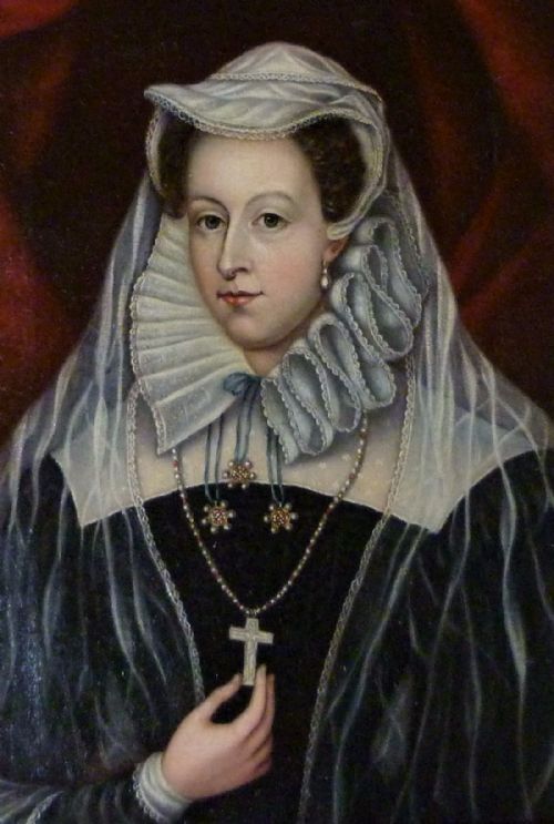 fig 1. Portrait of Mary Queen of Scots, 1836, by A.H., after Nicholas Hilliard 1578.