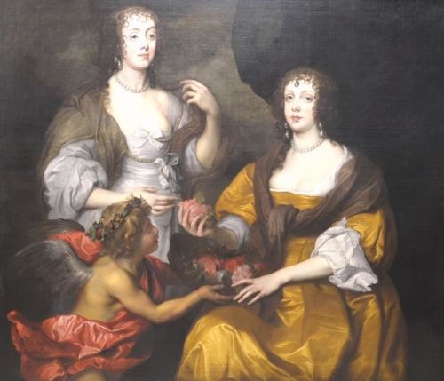 Double Portrait of Elizabeth, Lady Thimbleby and Her Sister Dorothy, Viscountess Andover, C.1635: Studio of Van Dyck.
