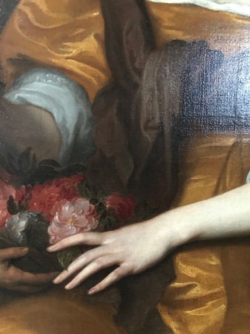 fig 4. Double portrait of Elizabeth, Lady Thimbleby and her sister Dorothy, Viscountess Andover, c.1635: Studio of Van Dyck.
