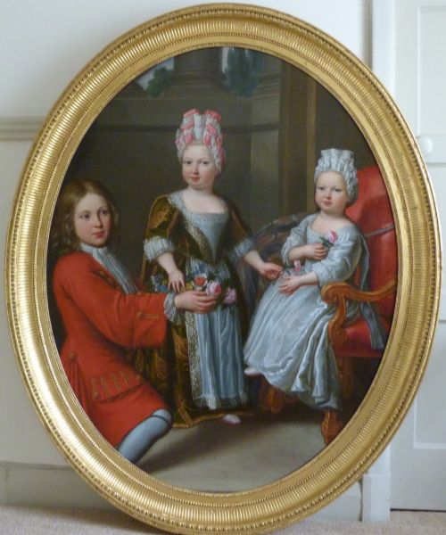 Portrait of Three French Aristocratic Children C.1690; Attributed to Pierre Mignard.