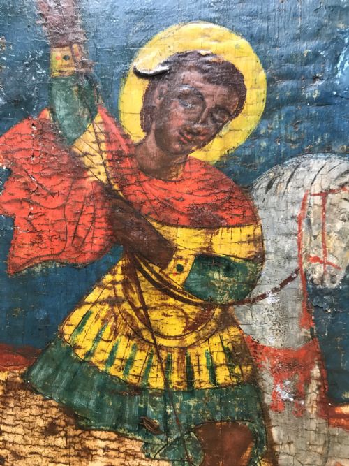 fig 1. Portrait of Saints George and Demetrius, Greek Orthodox Icon c.1700.