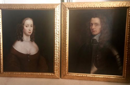 Pair of Portraits of Sir Neville and Lady Catlin, C.1658; Attributed to John Hayls.