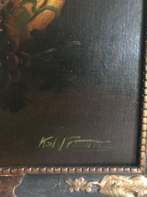 fig 3. Still life of Fruit, Flowers and a Parrot, c.1880-1910.