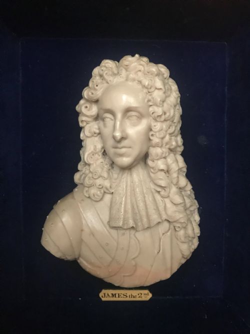 A Wax Portrait Bust of James Ii, Early 18th Century, in the Manner of David Le Marchand.