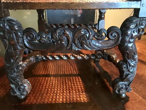 fig 1. Pair of magnificent carved walnut armchairs, Dutch, 17th century.
