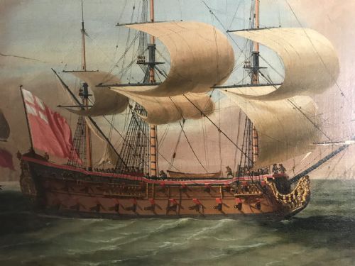 fig 2. Portrait of a Royal Navy warship; attributed to Robert Woodcock (1690-1728)