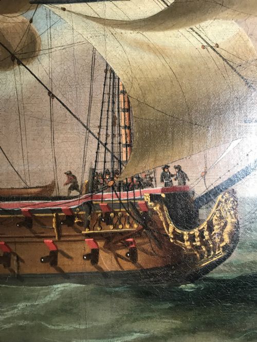 fig 4. Portrait of a Royal Navy warship; attributed to Robert Woodcock (1690-1728)