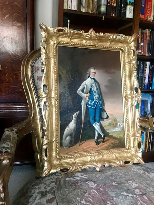 Portrait of a Gentleman and His Greyhound 1758, by Edward Alcock.