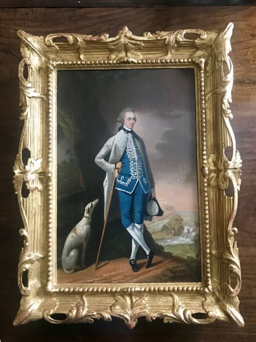 fig 1. Portrait of a Gentleman and his Greyhound 1758, by Edward Alcock.