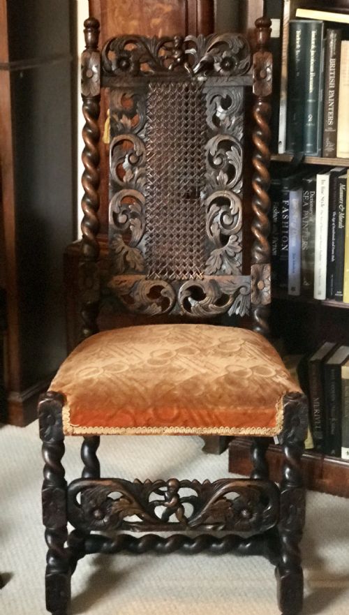 Charles II Carved Walnut Chair C.1675-85.