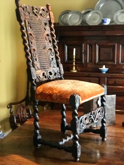 fig 1. Charles II carved walnut chair c.1675-85.