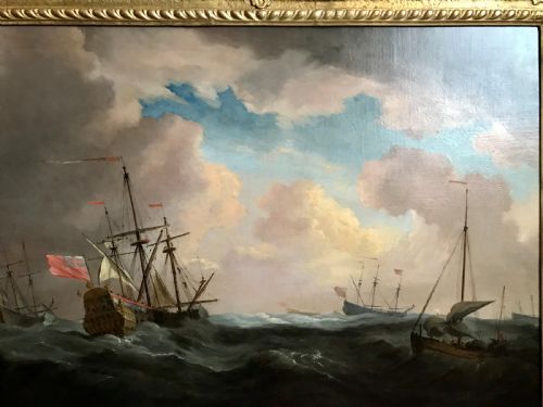 fig 1. An English Ship and Other Vessels in a Gale, early 18th century; After Willem van de Velde