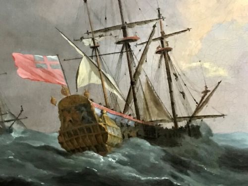 fig 2. An English Ship and Other Vessels in a Gale, early 18th century; After Willem van de Velde
