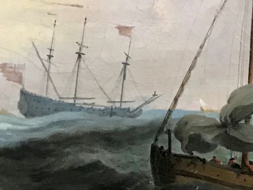 fig 3. An English Ship and Other Vessels in a Gale, early 18th century; After Willem van de Velde