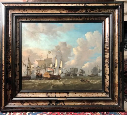 Dutch Ships in a Sea Battle C.1690, Follower of Abraham Storck.
