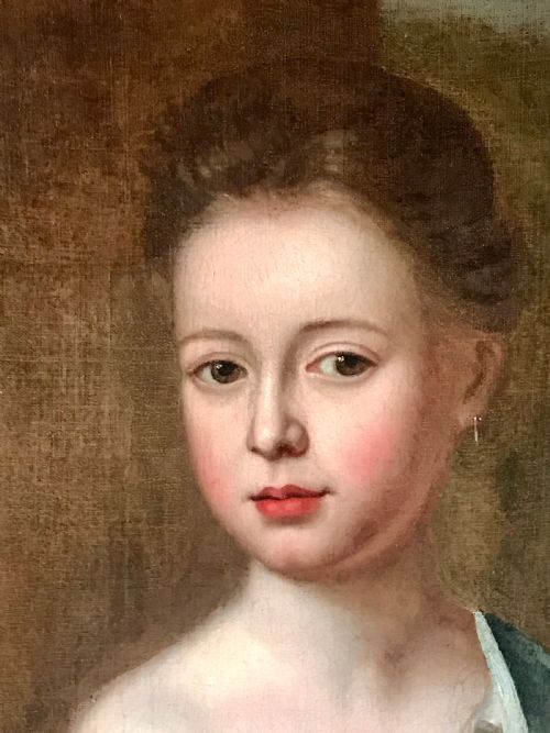 fig 2. Portrait of a Young Girl with a Parrot c.1700, Circle of Robert Byng.