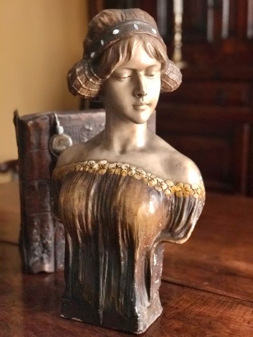 Portrait Bust of a Renaissance Maiden C.1890 by Goldscheider.