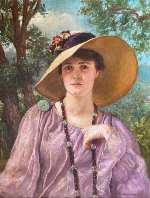 Portrait of Margery Angelo Swynnerton, 1917, by Frederick Swynnerton.