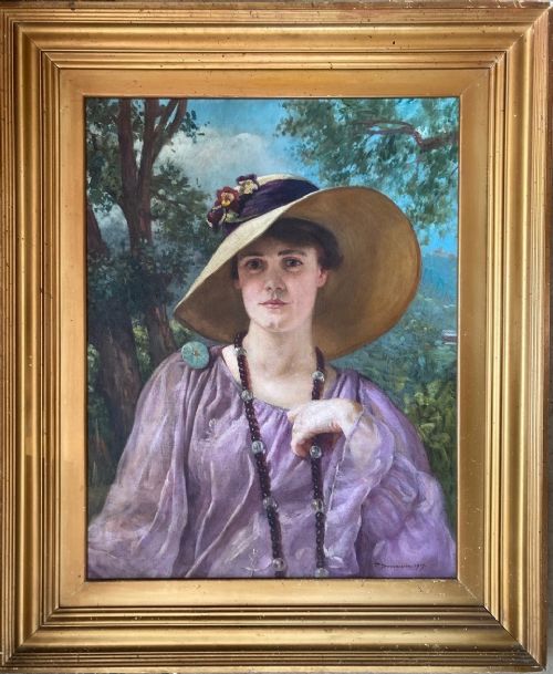 fig 1. Portrait of Margery Angelo Swynnerton, 1917, by Frederick Swynnerton.