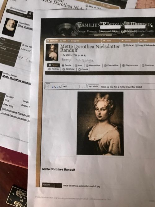 PORTRAIT OF METTE DOROTHEA NIELSDATTER RANDULF C1712 NORWEGIAN SCHOOL - ADDITIONAL PHOTO 1