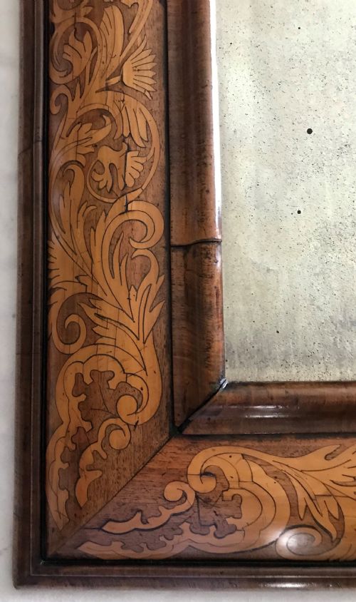 WILLIAM AND MARY MARQUETRY MIRROR C1695 - ADDITIONAL PHOTO 1