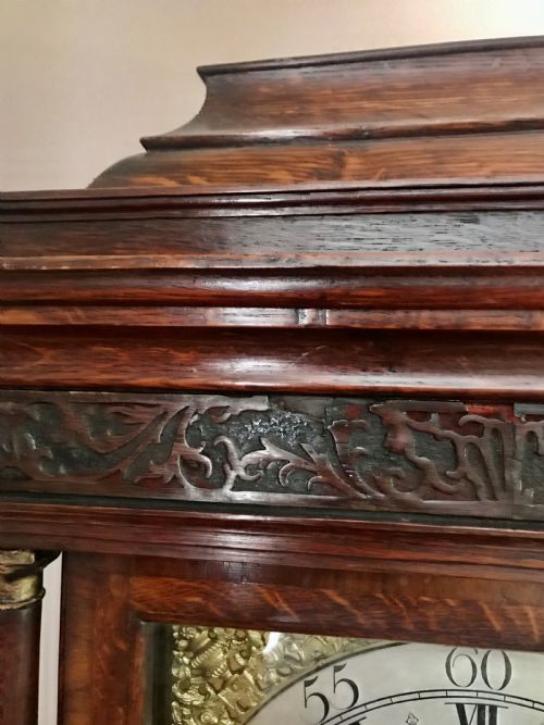 OAK 8 DAY LONGCASE CLOCK BY SAMUEL WHALLEY C1735 - ADDITIONAL PHOTO 5