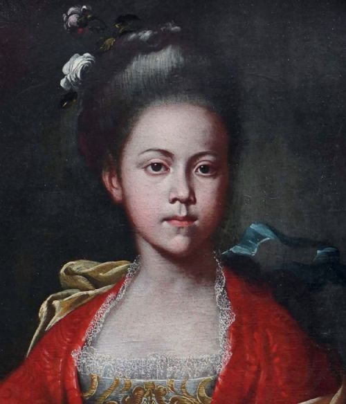 PORTRAIT OF A YOUNG LADY C1700 STUDIO OR CIRCLE OF FRA GALGARIO - ADDITIONAL PHOTO 1