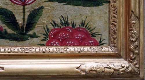 fig 2. Rare 17th century painting on gilded leather.