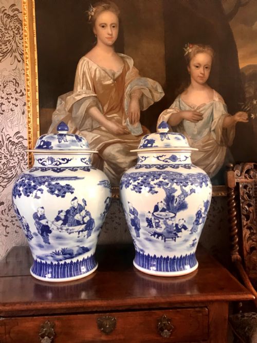 Pair of Large Chinese Temple Jars, Qing Dynasty