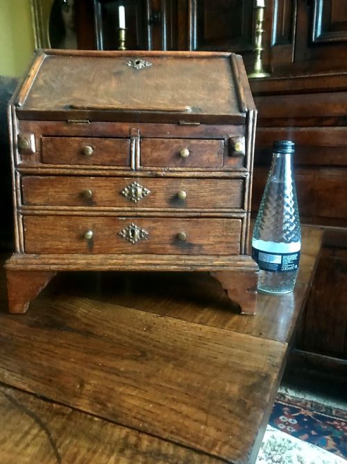 Miniature Oak Bureau, 18th Century.
