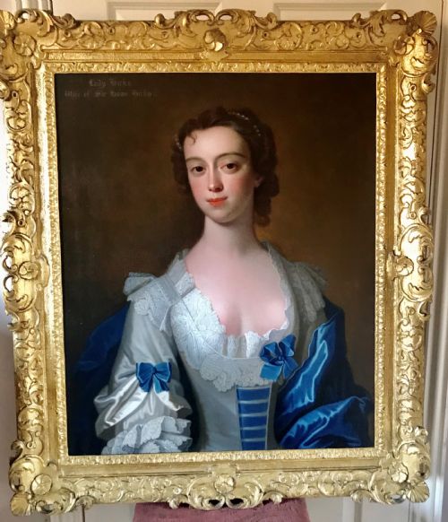 fig 2. Superb pair of portraits, Sir Howe and Lady Hicks c.1740, by Henry Pickering.