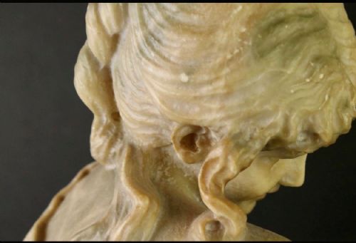 ART NOUVEAU STATUE IN ALABASTER OF A YOUNG WOMAN STANDING IN A POOL C1900 - ADDITIONAL PHOTO 6