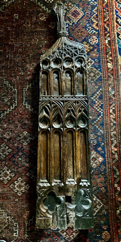 Fine Carved Oak Pew End 16th Century