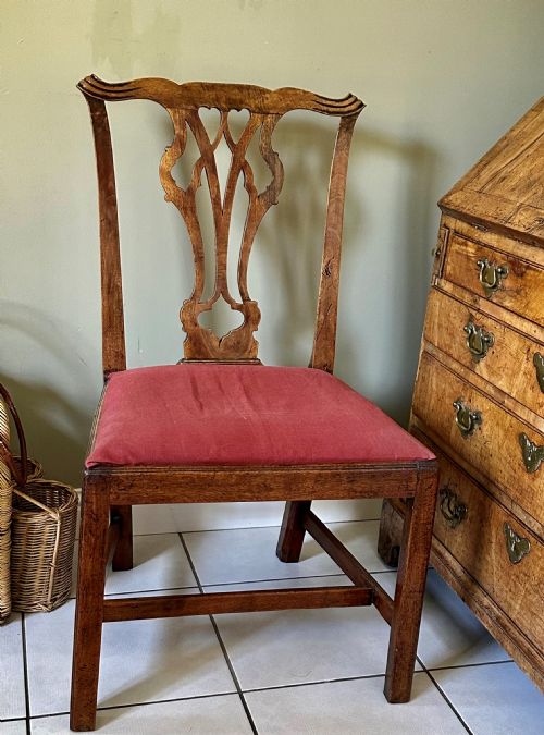 A GOOD QUALITY COUNTRY CHIPPENDALE CHAIR C1760