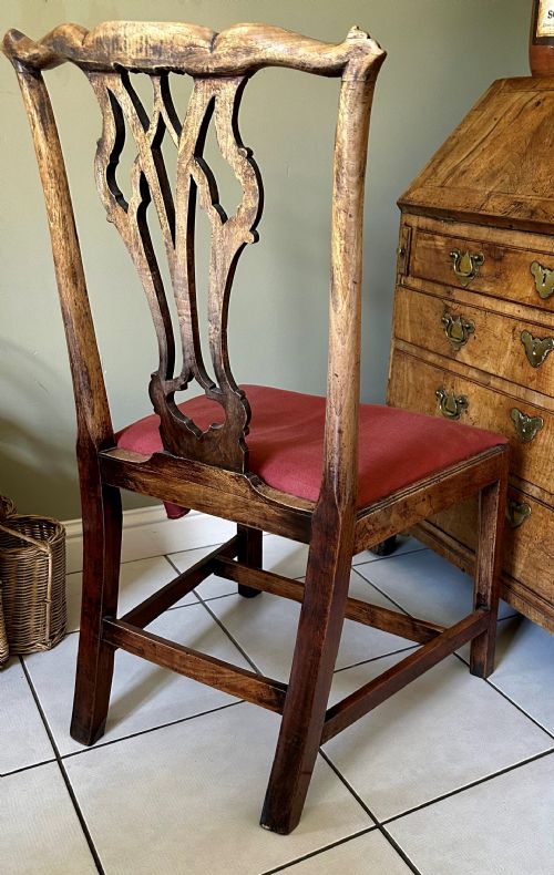 A GOOD QUALITY COUNTRY CHIPPENDALE CHAIR C1760 - ADDITIONAL PHOTO 3