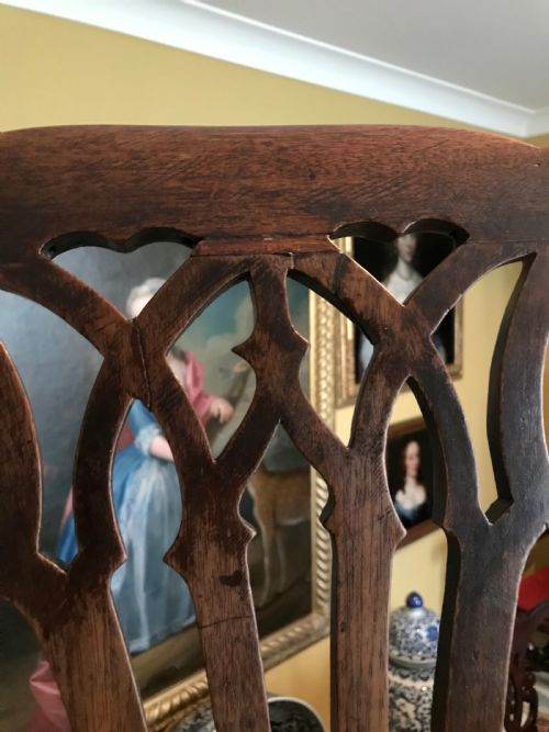 A GOOD QUALITY COUNTRY CHIPPENDALE CHAIR C1760 - ADDITIONAL PHOTO 4