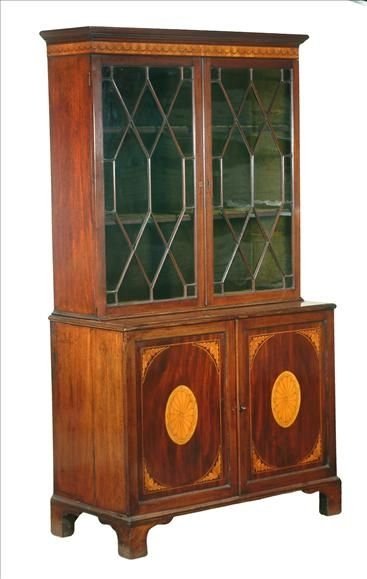 Late Georgian Mahogany Bookcase Cabinet C.1790-1810