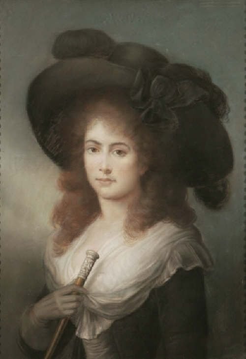 Sold...portrait of a Lady C.1785, Thought to Be Georgiana, Duchess of Devonshire;  Attributed to John Russell R.A.