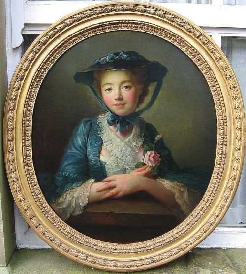 Sold.....portrait of a Young Lady C. 1765; Circle of Francois-hubert Drouais