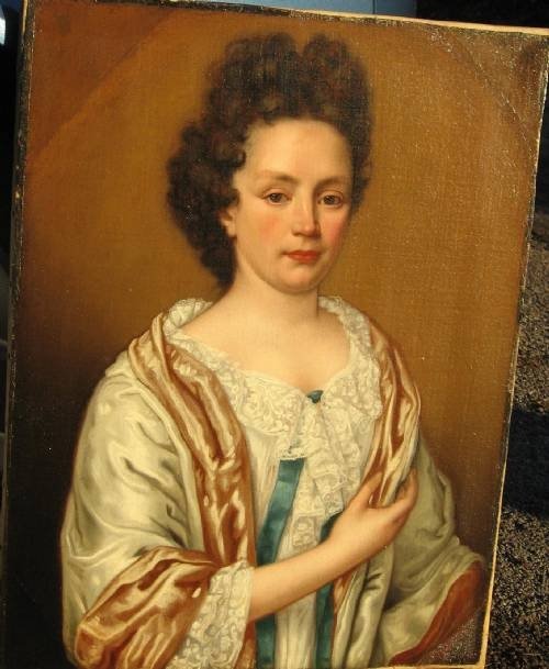 fig 1. SOLD...Portrait of a French Noblewoman (possibly Louise de Keroualle) c.1690; Follower of Pierre Mignard