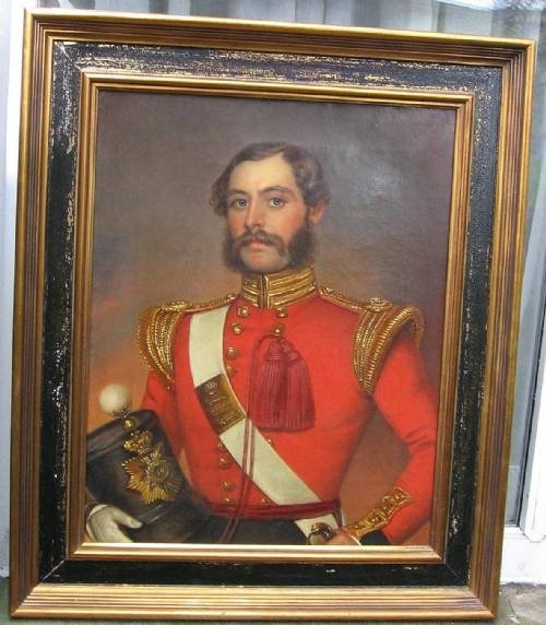 fig 1. SOLD...Portrait of an Officer of the 39th Regiment of Foot; c.1844-6,  Anglo-Indian School