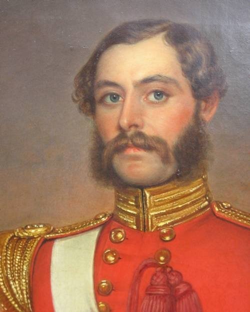 fig 2. SOLD...Portrait of an Officer of the 39th Regiment of Foot; c.1844-6,  Anglo-Indian School