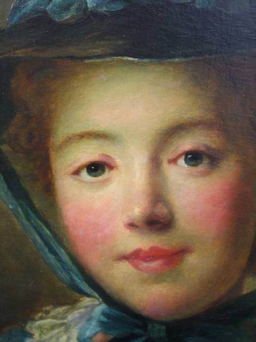 fig 2. SOLD.....Portrait of a Young Lady c. 1765; Circle of Francois-Hubert Drouais
