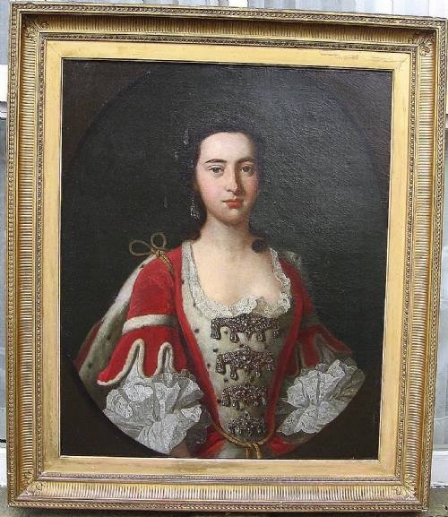 fig 1. SOLD....Portrait of Anna Maria, Baroness Dacre c.1740; Circle of Van Loo
