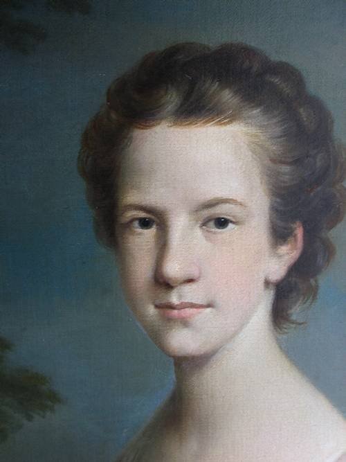 fig 1. SOLD...Portrait of a Young Lady c.1770; Circle of Sir Nathaniel Dance R.A.