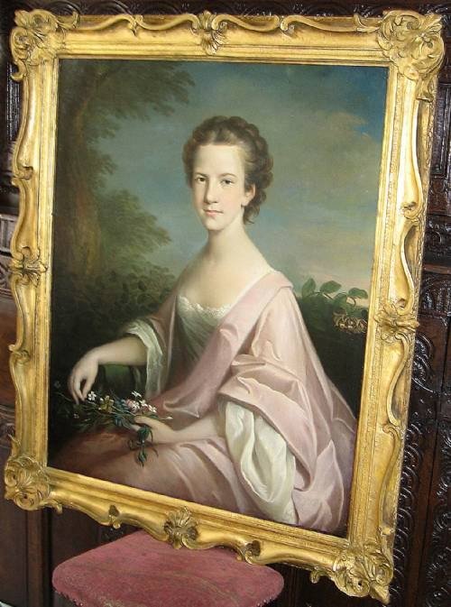 fig 4. SOLD...Portrait of a Young Lady c.1770; Circle of Sir Nathaniel Dance R.A.